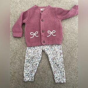 Viverano Knit Cardigan and Floral Pants Set